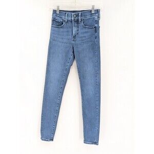 Express Skinny Ankle Legging Mid Rise Blue Medium Wash Stretch Jeans Size 0 Reg